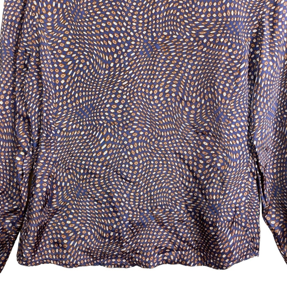 Vintage Isabel Marant Blouse Women Sz 1 US 4 Long Sleeve Abstract Print Button - Picture 8 of 16